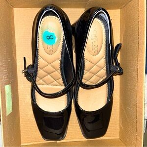 Rachel Zoe Livia Black Mary Jane Block Heel Square Toe Size 8